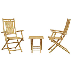 Avis vidaXL Ensemble de bistro 3 pcs bambou