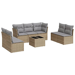 vidaXL Salon de jardin avec coussins 8 pcs beige résine tressée