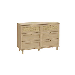 Bestmobilier Sliven - commode - bois et cannage