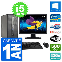 PC Tour HP 600 G1 Ecran 19" Intel i5-4570 RAM 32Go Disque 500Go Windows 10 Wifi · Occasion 