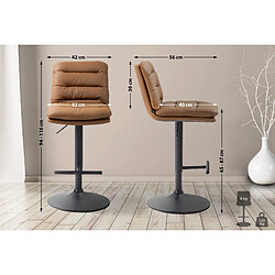 Non Tabouret de bar Damar simili cuir noir