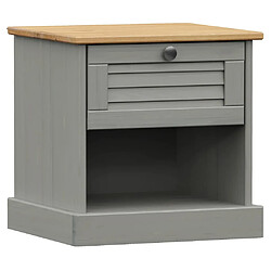 vidaXL Table de chevet VIGO gris 42x35x40 cm bois de pin massif