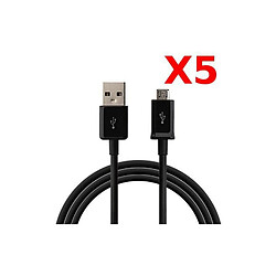 Little Boutik X5 Câble Micro USB Synchro Charge Universel pour Samsung Sony Wiko LG HUAWEI PACK X5 Noir Couleur 