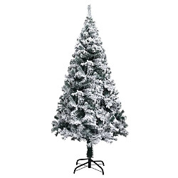 vidaXL Sapin de Noël artificiel avec neige floquée vert 150 cm PVC