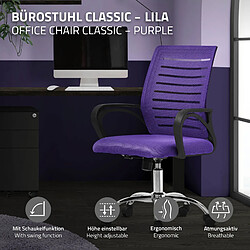 ML-Design Chaise de bureau gaming ergonomique violet pivotante 360° maille respirante