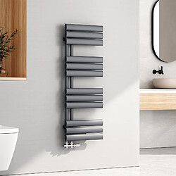 EMKE Radiateur Panneau, Sèche-serviette eau Chaude, Porte-Serviettes Pour Le Chauffage de la Salle de Bain, Chauffe Serviettes à Température Constante, 110x40cm, 408W, Anthracite 