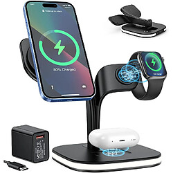 YESKAMO Universal Chargeur sans Fil, 3-en-1 Charge Rapide pour iPhone, Apple Watch, AirPods Pro, Samsung