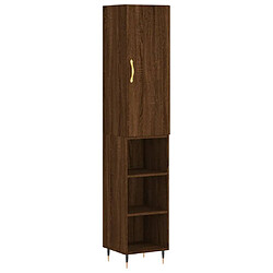 vidaXL Buffet haut Chêne marron 34,5x34x180 cm Bois d'ingénierie