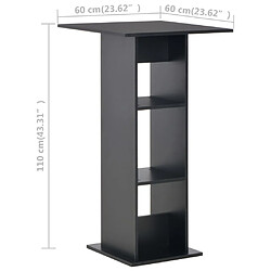 vidaXL Table de bar Noir 60x60x110 cm pas cher