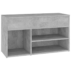 Maison Chic Banc à chaussures | Meuble de rangement à chaussures Meuble d'Entrée Gris béton 80x30x45 cm Aggloméré -MN38878