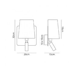 Luminaire Center Applique avec liseuse Bahia Nickel satiné 1 ampoule 32,1cm