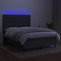 Acheter Sommier à lattes,Cadre à lattes de lit et matelas et LED pour Adulte Gris foncé 140x190 cm -MN33234