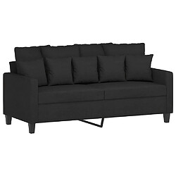 vidaXL Canapé à 2 places Noir 140 cm Tissu