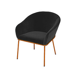 Meubler Design Chaise Avec Accoudoirs Velours Pied Or Muleur - Velours Noir 