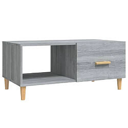 vidaXL Table basse sonoma gris 89,5x50x40 cm bois d'ingénierie