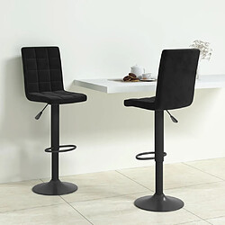 vidaXL Tabourets de bar lot de 2 noir velours 