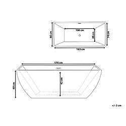 Avis Beliani Baignoire îlot blanche 170 x 80 cm CABRUNA