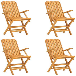 Maison Chic Lot de 4 Chaises de jardin,Fauteuil d'extérieur pliantes 61x67x90 cm bois massif teck -MN71152