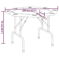 vidaXL Table de poker pliable 8 joueurs Vert 108x108x75 cm pas cher