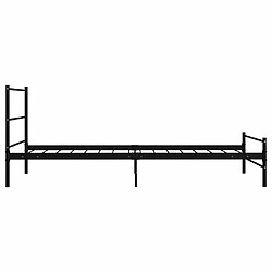 Acheter Maison Chic Lit adulte - Lit simple Cadre de lit,Structure du lit Contemporain Noir Métal 90 x 200 cm -MN19609