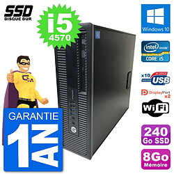 PC HP EliteDesk 800 G1 Core i5-4570 RAM 8Go SSD 240Go Windows 10 Wifi · Occasion 