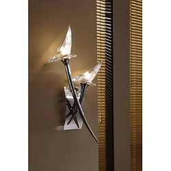 Luminaire Center Applique murale Flavia avec interrupteur 2 Ampoules G9, chrome poli