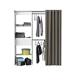 Pegane Kit placard extensible SPACE en panneaux de particules Blanc perle - Dim 168,2 x 187 x 50 cm 