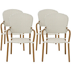 Habitat Et Jardin Lot de 4 chaises d'extérieur bistro Maya - Blanc