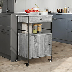 Acheter Maison Chic Desserte de cuisine | Chariot de cuisine | Meuble de rangement roulant sonoma gris 56x43x89,5 cm bois d'ingénierie -GKD36983