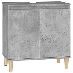 vidaXL Meuble d'évier gris béton 58x33x60 cm bois d'ingénierie