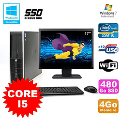 Lot PC HP Elite 8100 SFF Intel Core i5 3.2GHz 4Go 480Go SSD Graveur WIFI W7 +17 - Occasion