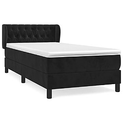 vidaXL Sommier à lattes de lit avec matelas Noir 100x200 cm Velours