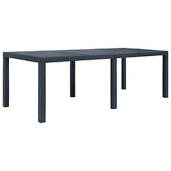 vidaXL Table de jardin Anthracite 220x90x72 cm Plastique Aspect rotin