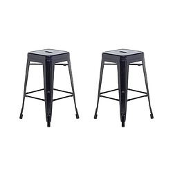 Beliani Tabouret de bar Set de 2 Noir CABRILLO 