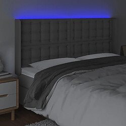 Acheter Maison Chic Tête de lit scandinave à LED,meuble de chambre Gris 147x16x118/128 cm Similicuir -MN59661