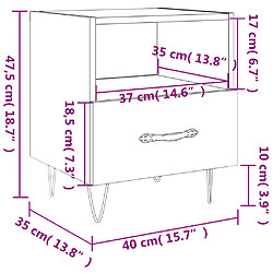 vidaXL Tables de chevet 2 pcs noir 40x35x47,5 cm bois d’ingénierie pas cher