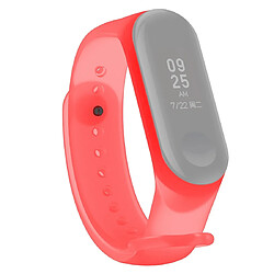 Wewoo Bracelet pour montre connectée Bande de en silicone coloré translucide Xiaomi Mi Band 3 & 4 rouge 