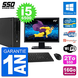 PC HP EliteDesk 800 G2 SFF Ecran 19" i5-6500 RAM 16Go SSD 2To Windows 10 Wifi · Occasion 