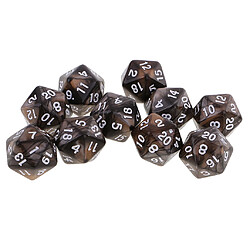 10 Pcs 20 Faces Dés D20 Polyédrique Dés Pour Donjons Et Dragons Jeux De Table Café Gris