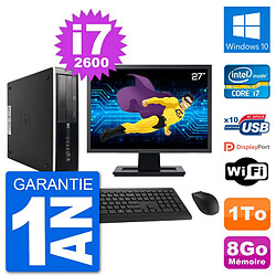 PC HP Compaq Pro 6300 SFF Ecran 27" i7-2600 RAM 8Go Disque 1To Windows 10 Wifi · Occasion 