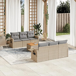 Maison Chic Salon de jardin avec coussins 7 pcs, Ensemble Tables et chaises de jardin, beige résine tressée -GKD717512