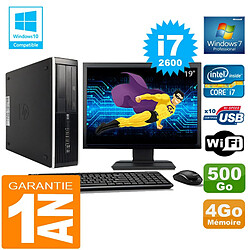 PC HP Compaq 8300 SFF Core I7-2600 Ram 4Go Disque 500 Go Wifi W7 Ecran 19" - Occasion