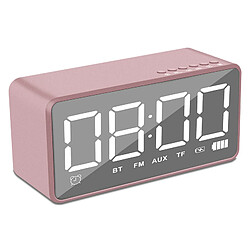 Universal Réveil multifonction Miroir LED Digital Desktop Bluetooth Haut-parleur Réveil Horloge FM Radio Sans fil Musique Lecteur TF Card | Subwoofer (rose)