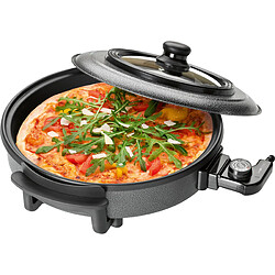 Casserole à pizza électrique spéciale, couvercle en verre, diamètre 36 cm, 1500, Noir, Clatronic, PP 3402