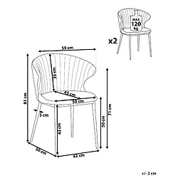 Avis Beliani Chaise de salle à manger Set de 2 Velours Moutarde AUGUSTA