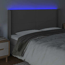 Avis Maison Chic Tête de lit scandinave à LED,meuble de chambre Gris 163x16x118/128 cm Similicuir -MN98410