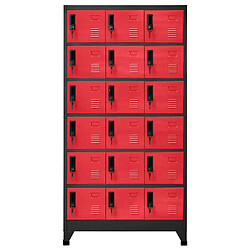 vidaXL Armoire à casiers Anthracite et rouge 90x40x180 cm Acier