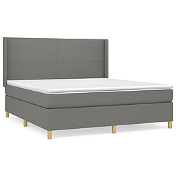 vidaXL Sommier à lattes de lit avec matelas Gris foncé 160x200cm Tissu