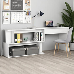 Maison Chic Bureau solide,Table de travail,Bureau d'ordinateur d'angle Blanc 200x50x76 cm Aggloméré -GKD58333