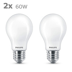 Lampe LED Philips Classic Standard 60 W Blanc E E27 (2700 K) (2 Unités) pas cher